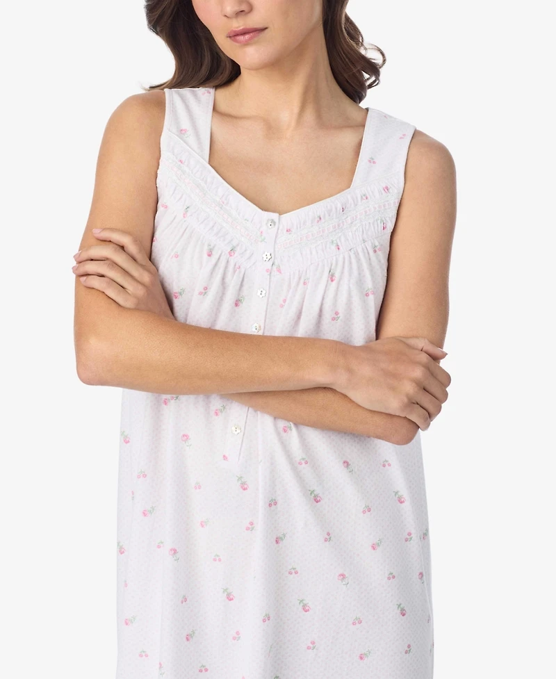 Eileen West Women's Sleeveless Cotton Jersey Knit Long Nightgown