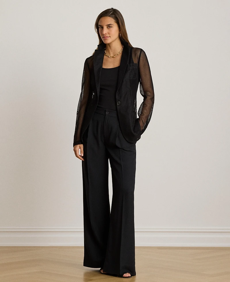 Lauren Ralph Women's Mesh Single-Button Blazer