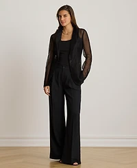 Lauren Ralph Women's Mesh Single-Button Blazer