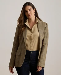 Lauren Ralph Women's Glen Plaid Padded Blazer