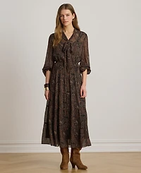 Lauren Ralph Women's Long-Sleeve Flare Dress