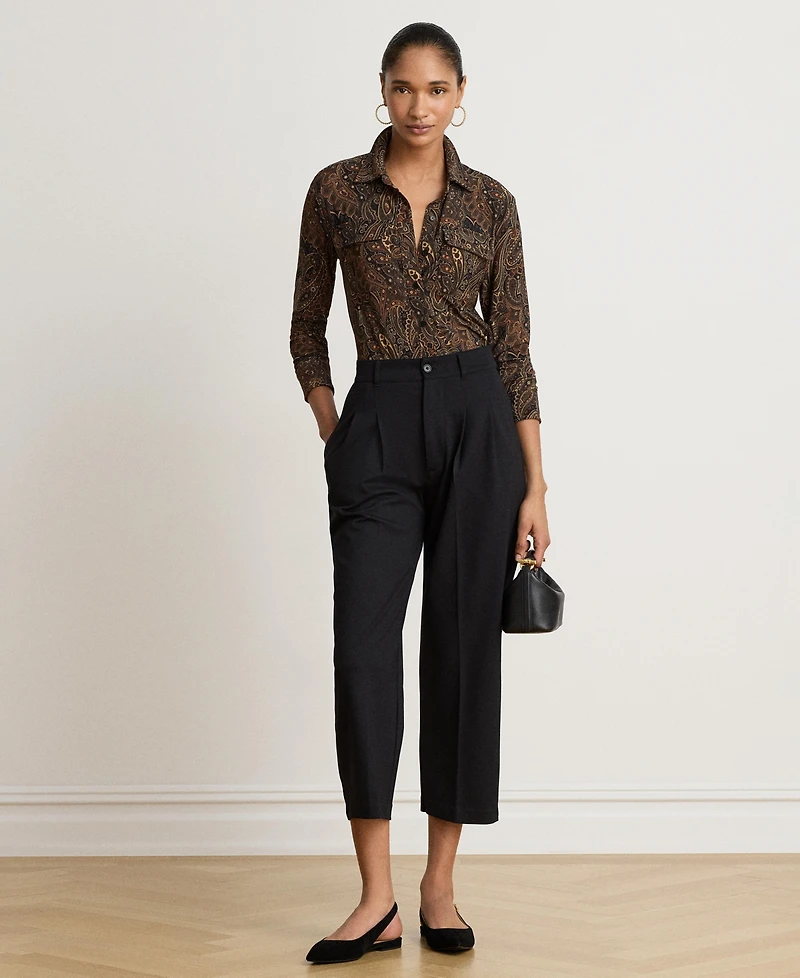 Lauren Ralph Women's Paisley Stretch Jersey Shirt