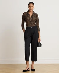 Lauren Ralph Women's Paisley Stretch Jersey Shirt