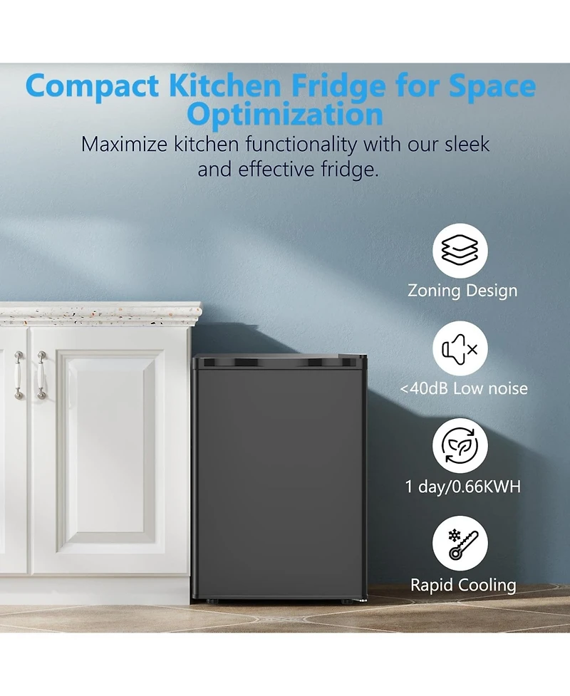 Cowsar 2.6 Cubic. Feet Mini Fridge with Freezer