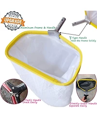 Xdovet Pool Net Skimmer Rake Aluminum Frame Mesh Bag Leaf Scoop
