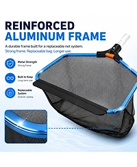 Xdovet Pool Skimmer 2 Nets Aluminum Frame Leaf Rake