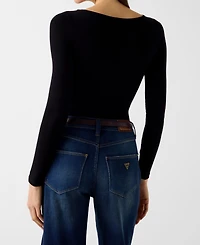 Guess Women's Larissa Square Neck Long-Sleeve Bodysuit
