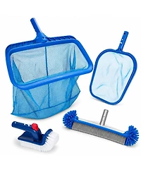 Xdovet Pool Skimmer Net Rake Brush Set 4Pieces