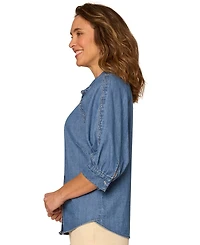 Democracy Petite Collared Button Down Shirt