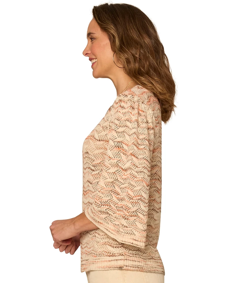 Democracy Petite Round Neck Pull-On Sweater