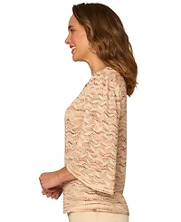 Democracy Petite Round Neck Pull-On Sweater