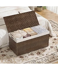 Slickblue Storage Basket with Lid and Handles for Home Organization and Clutter Control