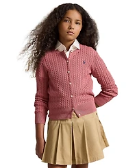 Polo Ralph Lauren Girls' 7-16 Mini-Cable Cotton Cardigan