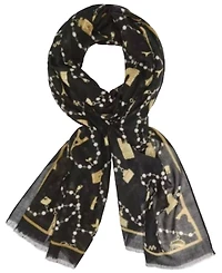 Karl Lagerfeld Paris Pearls and Charms Printed Oversized Scarf
