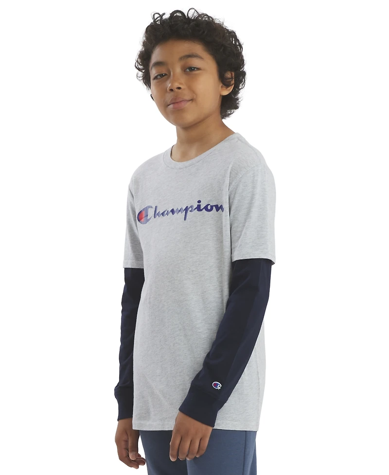 Champion Boys' 8-20 Hangdown Long-Sleeve T-Shirt