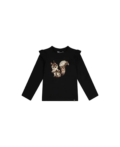 Deux par Big Girls 6- 14 Long Sleeve Organic Cotton Squirrel T-Shirt