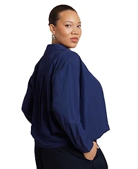 Eloquii Plus Surplice Collared Women's Top
