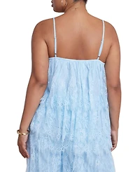 Eloquii Plus Asym Lace Babydoll Women's Top