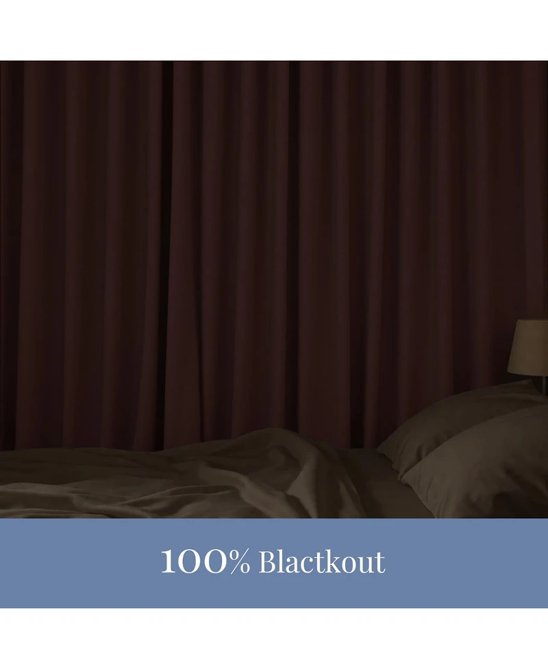 Awesome Home 100% Blackout Cotton Blend Ruffle Curtains Pair