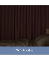 Awesome Home 100% Blackout Cotton Blend Ruffle Curtains Pair