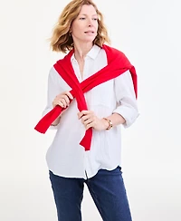 Style & Co Women's Cotton Gauze Roll-Tab Shirt, Macy's Exclusive