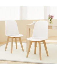 Sugift Modern Dining Chair Set of 2 with Solid Beech Wood Legs and Tilt Backrest