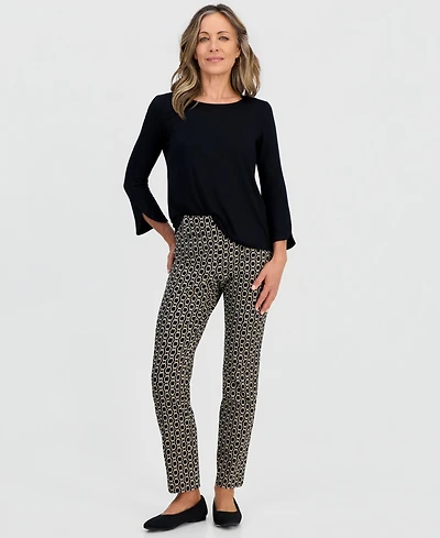 Jm Collection Petite Chain Rivet Pull-On Straight Pants, Macy's Exclusive