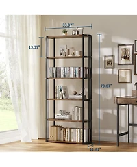 homfan 5-Tier Open Vertical Bookshelf, Waterproof Scratch-Resistant Metal Frame Storage Shelf with Anti-Tip Kit for Home Office Use