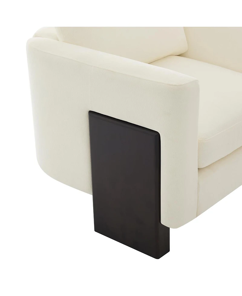 Streamdale Furniture Modern Beige Accent Club Chair with Rubberwood Legs