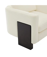 Streamdale Furniture Modern Beige Accent Club Chair with Rubberwood Legs