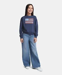 Tommy Hilfiger Girls' 7-16 Embroidered Long-Sleeve Sweatshirt