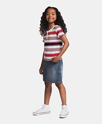 Tommy Hilfiger Girls' 7-16 Striped Ribbed Short-Sleeve Top