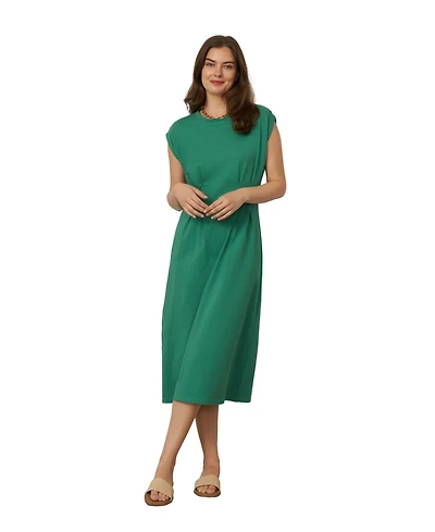 Cable & Gauge Women's Pleat Detail Maxi Dress