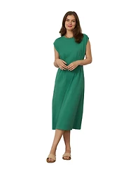 Cable & Gauge Women's Pleat Detail Maxi Dress