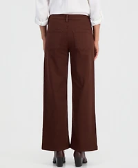 Style & Co Petite High-Waist Wide-Leg Twill Pants, Macy's Exclusive