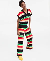 Theophilio | Macy's Women's Striped Sleeveless V-Neck Sweater, Exclusive
