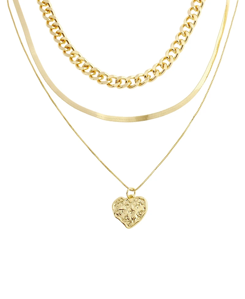Steve Madden Gold Boho Heart Layered Necklace