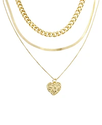 Steve Madden Gold Boho Heart Layered Necklace