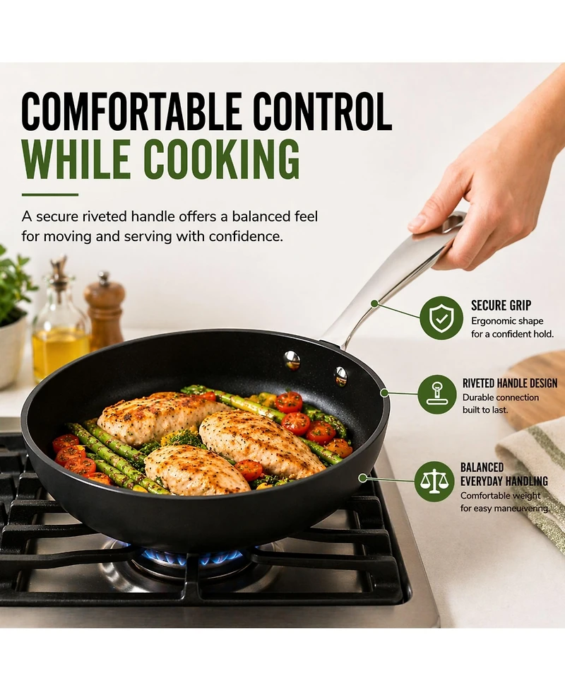Alva Maestro 3pc Premium Ceramic Nonstick Frying Pan Set (8", 9.5", 11" Pans)