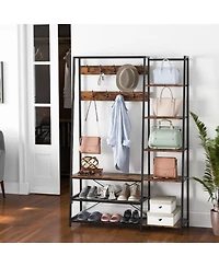 Gouun 5-in-1 Entryway Hall Tree with Storage Bench and 9 Hooks