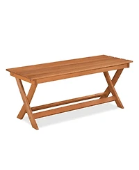 Gouun 2-Seat Wooden Garden Bench with X-Shaped Legs