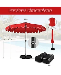 Gouun 10-Foot Solar Led Patio Umbrella with Weighted Base