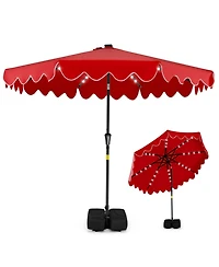Gouun 9-Foot Solar Led Patio Umbrella with Weighted Base