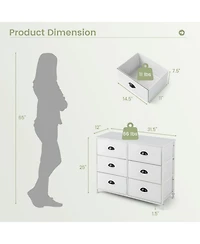 Gouun 6-Drawer Fabric Storage Chest with Wooden Top