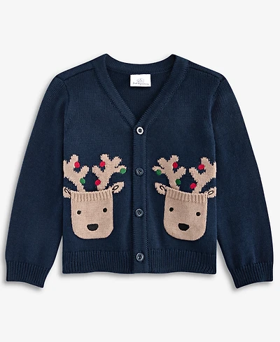 First Impressions Baby Boys' 3M-24M Mix & Match Reindeer Cotton Cardigan, Macy's Exclusive