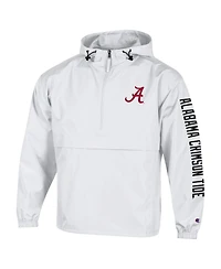 Champion Men's White Alabama Crimson Tide Cloud Packable Half-Zip Hooded Jacket