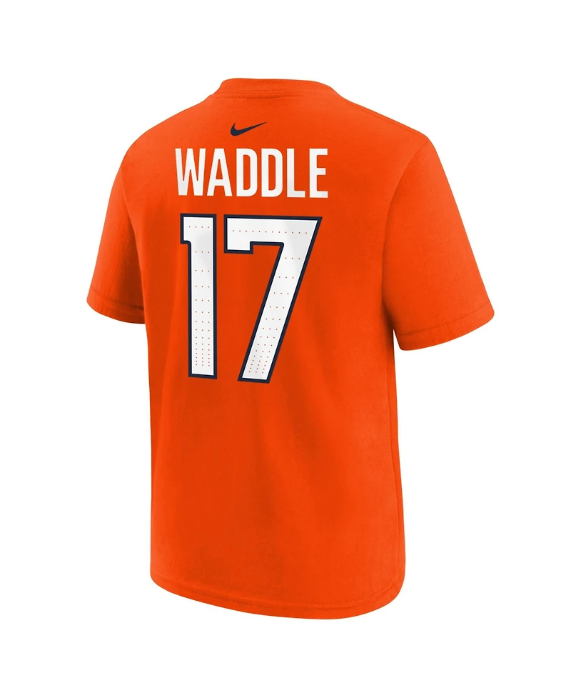 Nike Big Boys and Girls Jaylen Waddle Orange Denver Broncos Name & Number T-Shirt