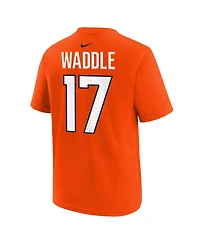 Nike Big Boys and Girls Jaylen Waddle Orange Denver Broncos Name & Number T-Shirt