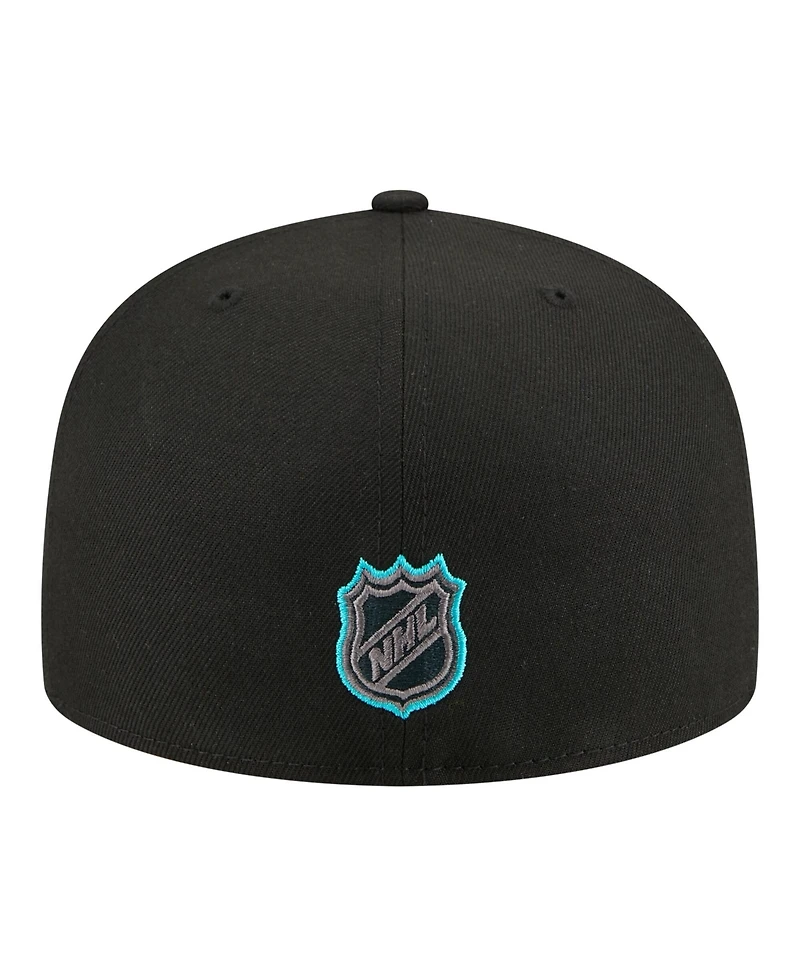 New Era Men's Black San Jose Sharks Color Pop 59FIFTY Fitted Hat