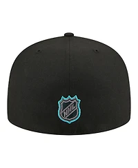 New Era Men's Black San Jose Sharks Color Pop 59FIFTY Fitted Hat